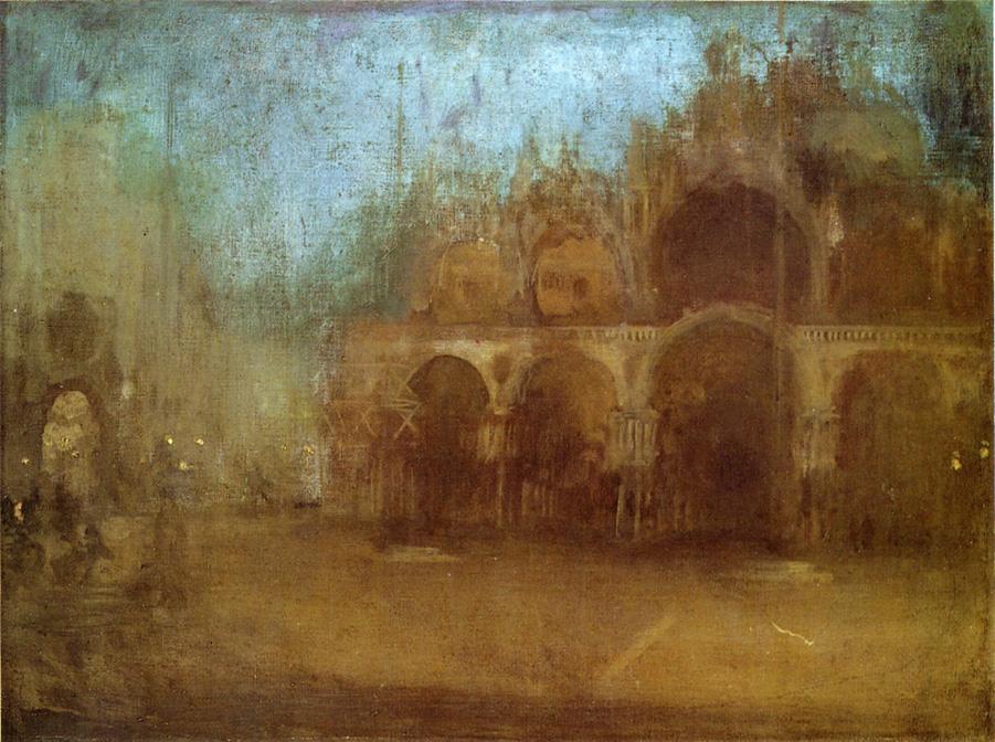 Nocturne Blue and Gold St Mark's, Venice (1880) - James McNeill Whistler Tablo