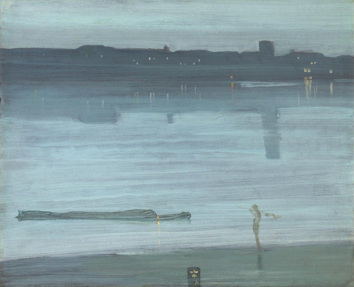 Nocturne Blue and Silver – Chelsea (1871) - James McNeill Whistler Tablo