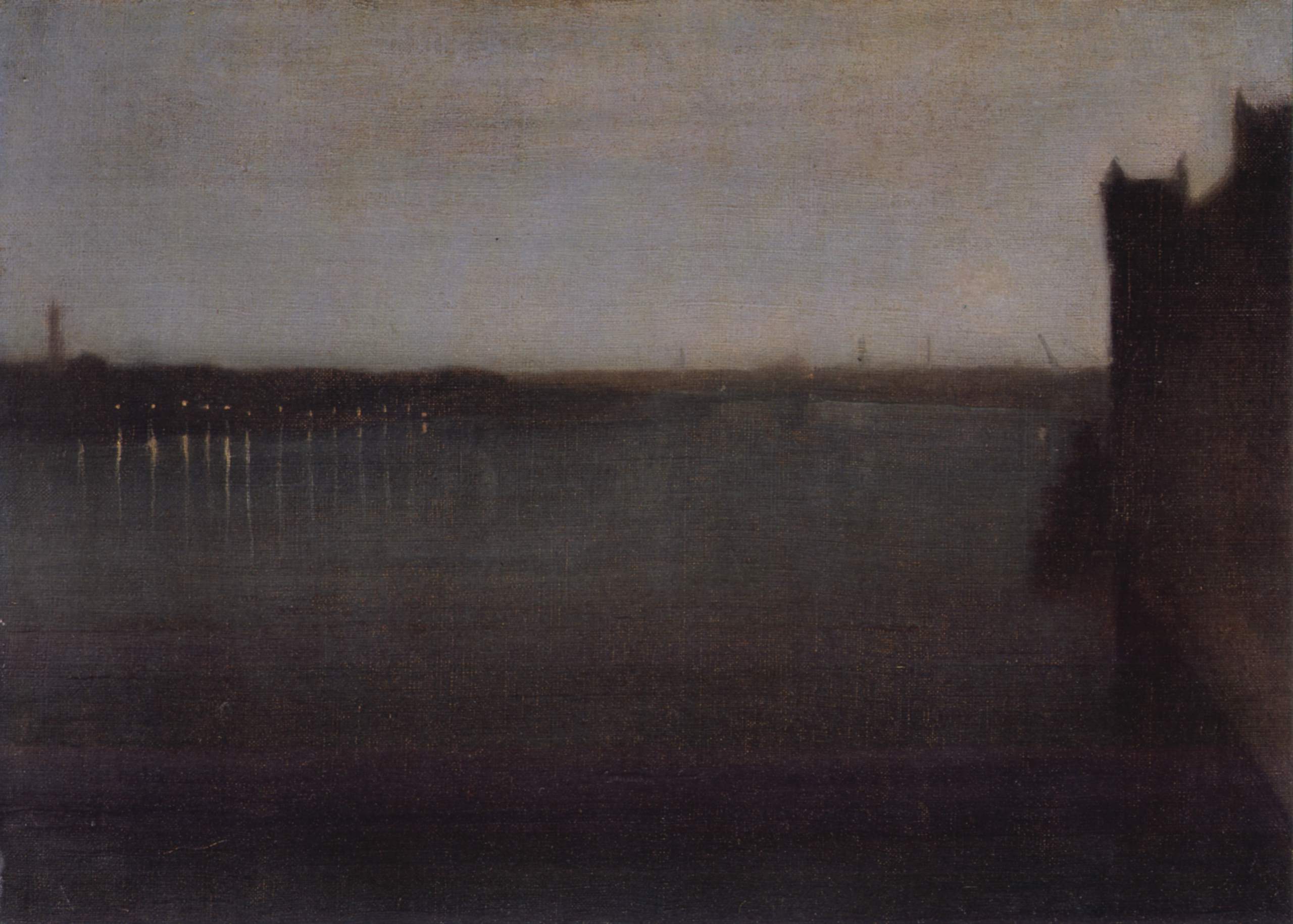 Nocturne Grey and Gold (1871) - James McNeill Whistler Tablo