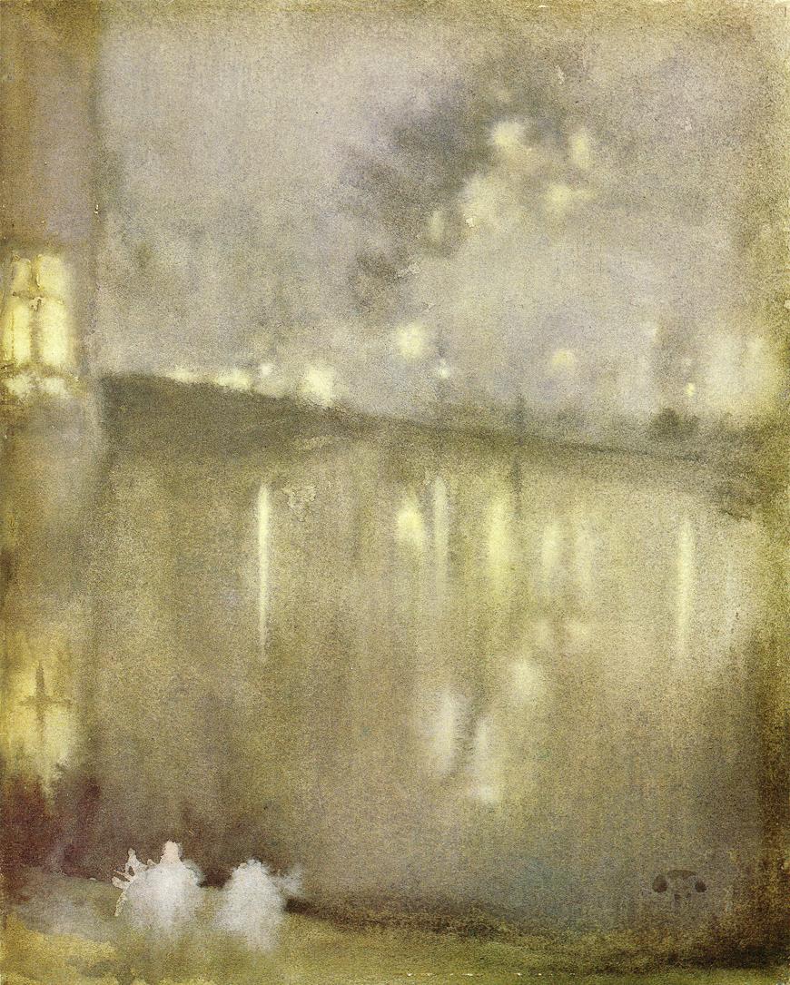 Nocturne Grey and Gold Canal (1883) - James McNeill Whistler Tablo