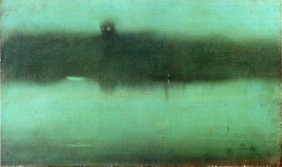 Nocturne Grey and Silver (1873) - James McNeill Whistler Tablo