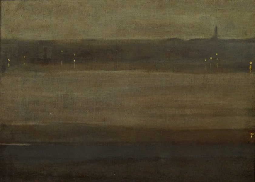 Nocturne Grey and Silver, the Thames (1872) - James McNeill Whistler Tablo