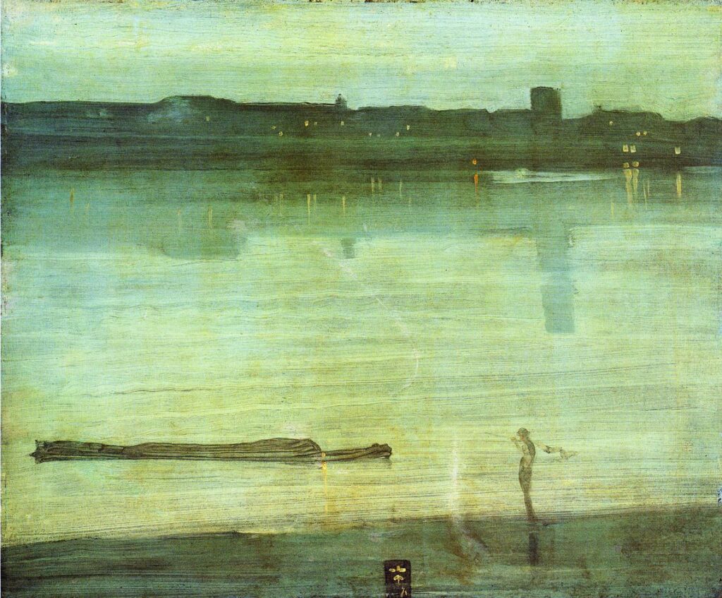 Nocturne in Blue and Green (1871) - James McNeill Whistler Tablo