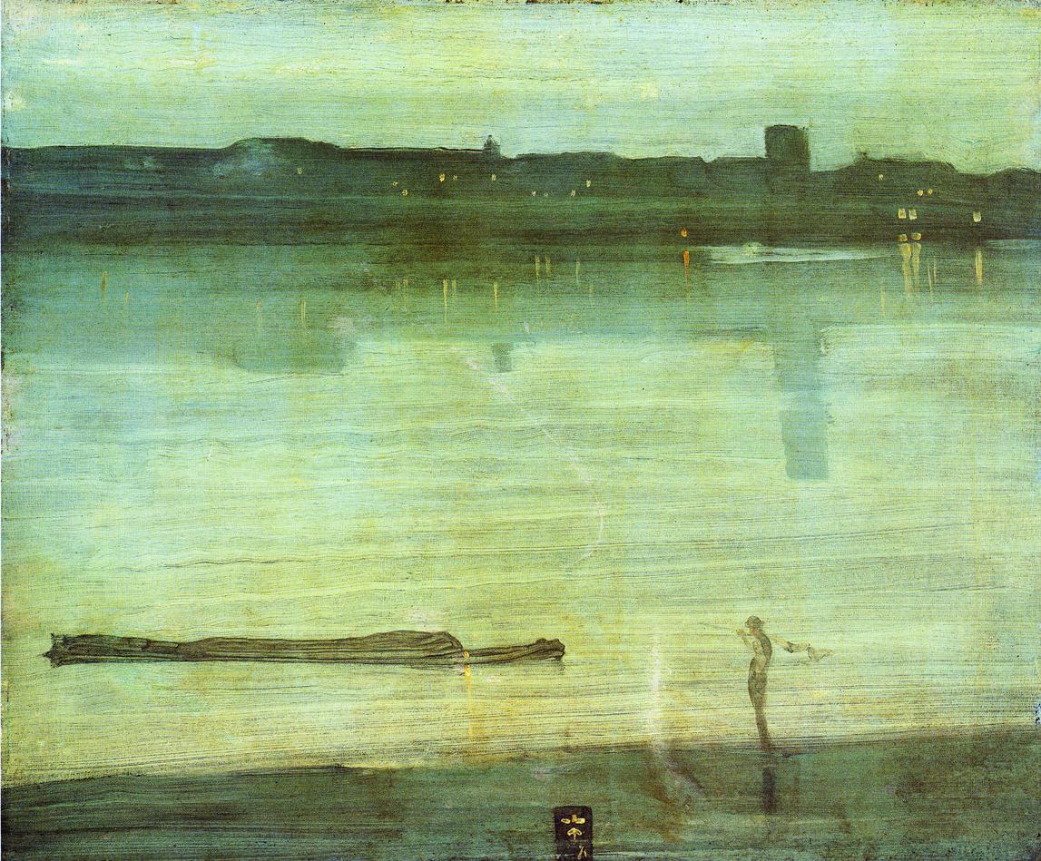 Nocturne in Blue and Green (1871) - James McNeill Whistler Tablo