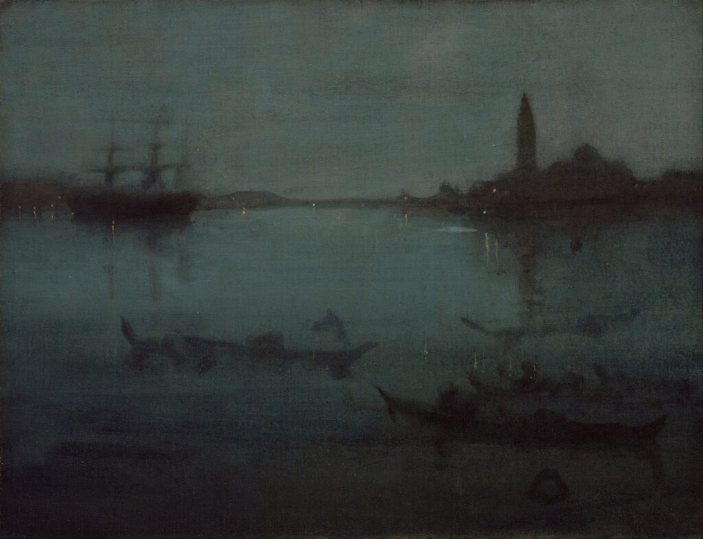 Nocturne in Blue and Silver The Lagoon, Venice (1879) - James McNeill Whistler Tablo