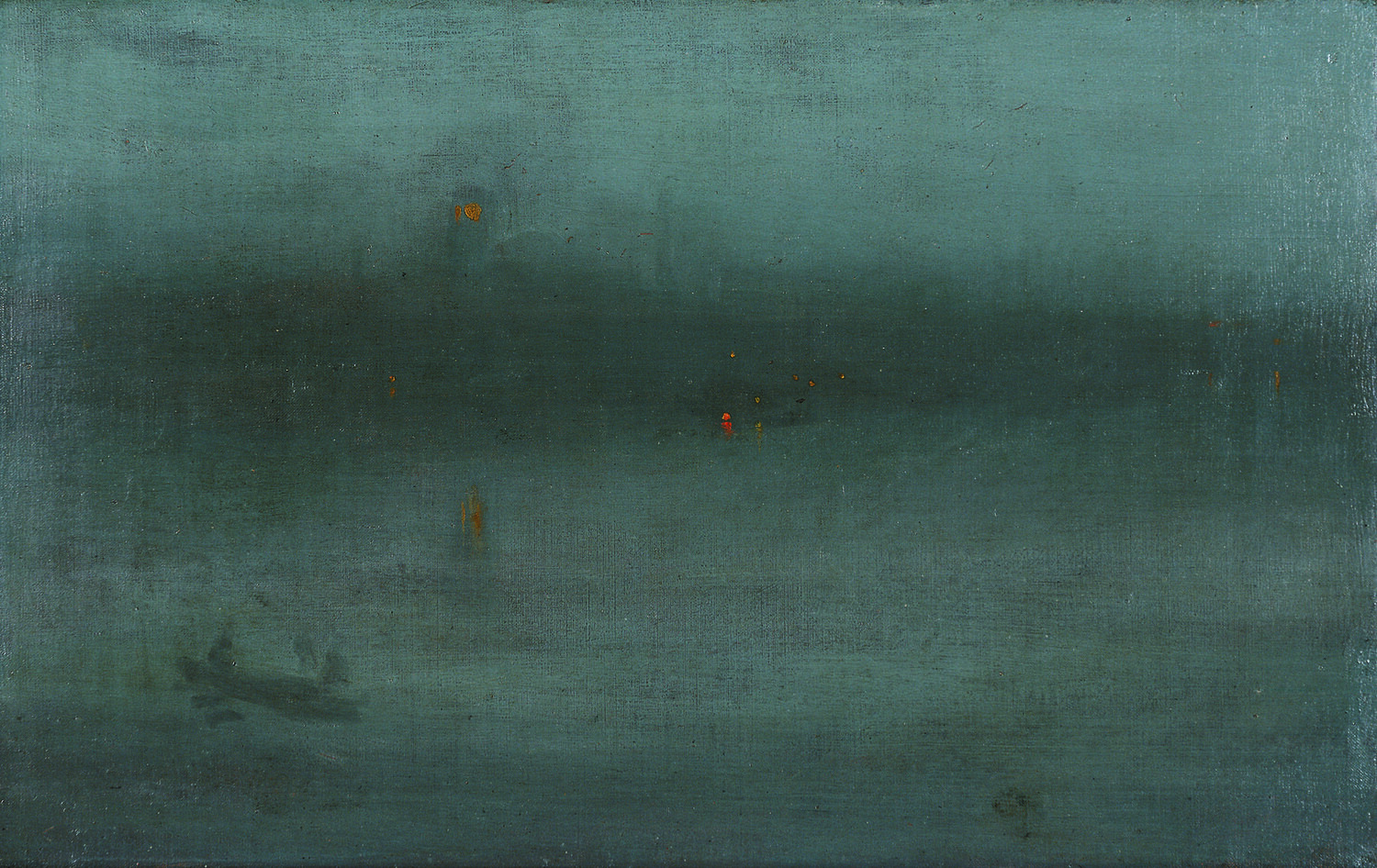 Nocturne, Blue and Silver Battersea Reach (1872) - James McNeill Whistler Tablo