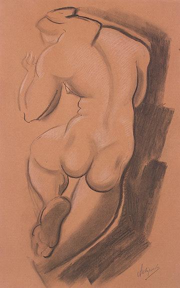 Nude Female Figure Shown from the Back (1920) - Olexandr Archipenko Tablo