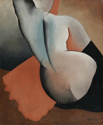 Nude seen from back (1930) - Gustave Buchet Tablo