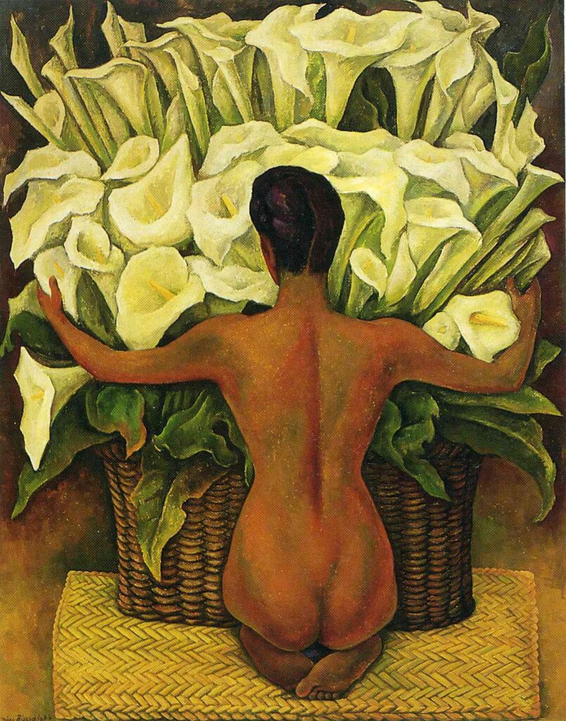 Nude with Calla Lilies (1944) - Diego Rivera Tablo