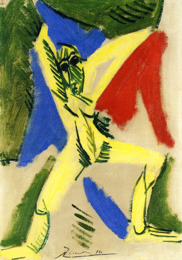 Nude with Drapery (Study for The great dancer) (1907) - Pablo Picasso Tablo