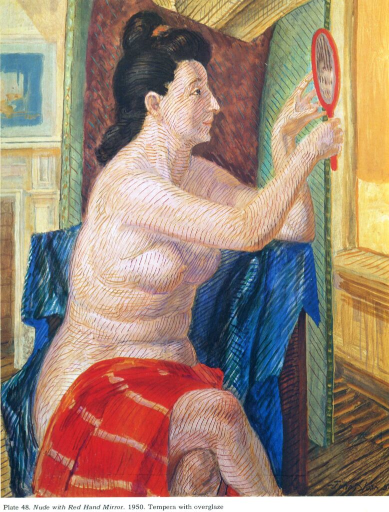 Nude with Red Hand Mirror (1950) - John French Sloan Tablo
