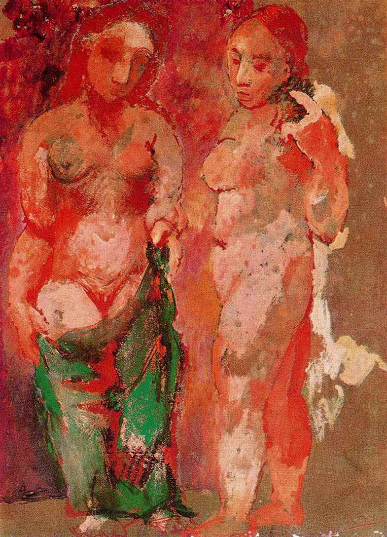 Nude woman naked face and nude woman profile (1906) - Pablo Picasso Tablo