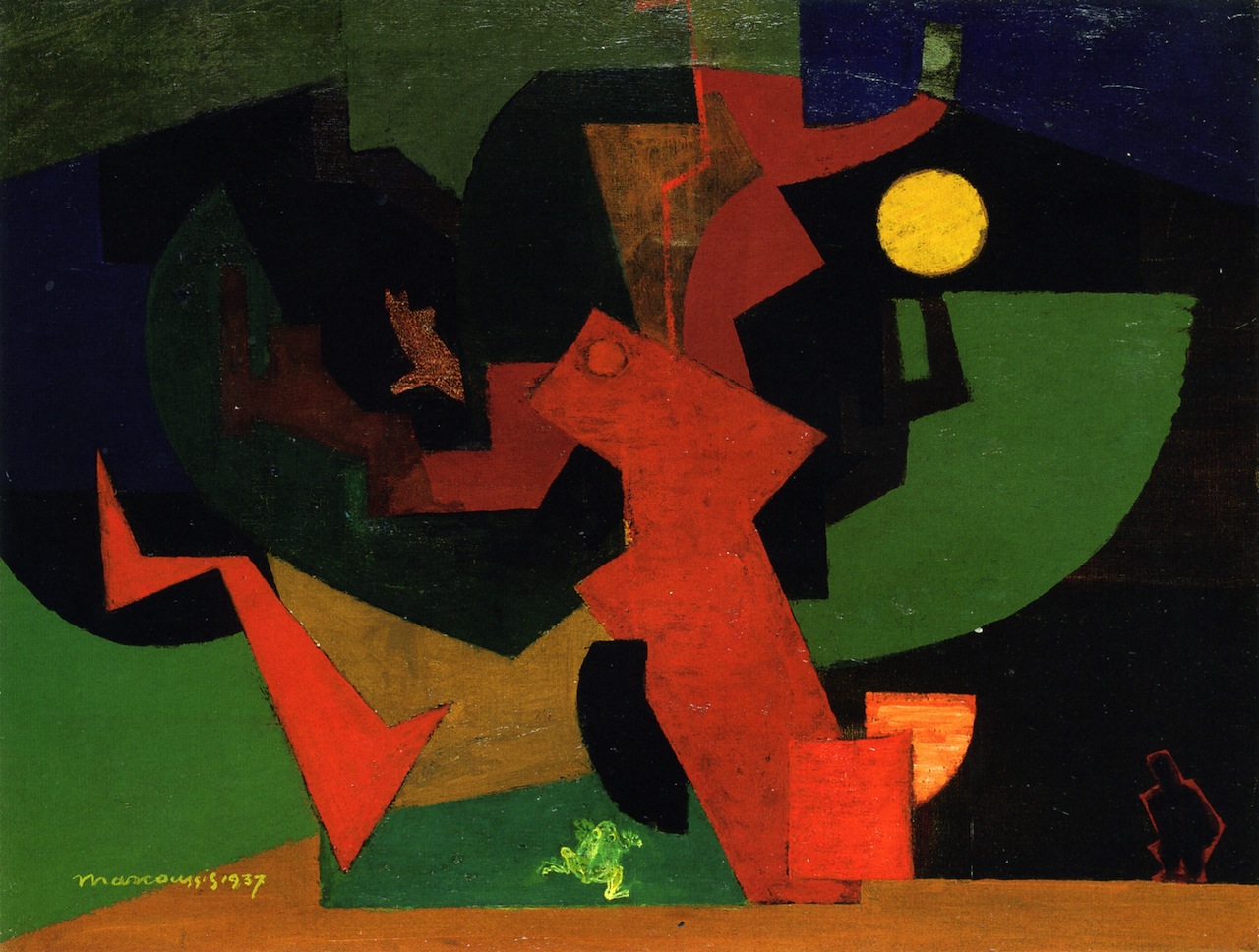 Nuit II (Composition with Frog) - Louis Marcoussis Tablo