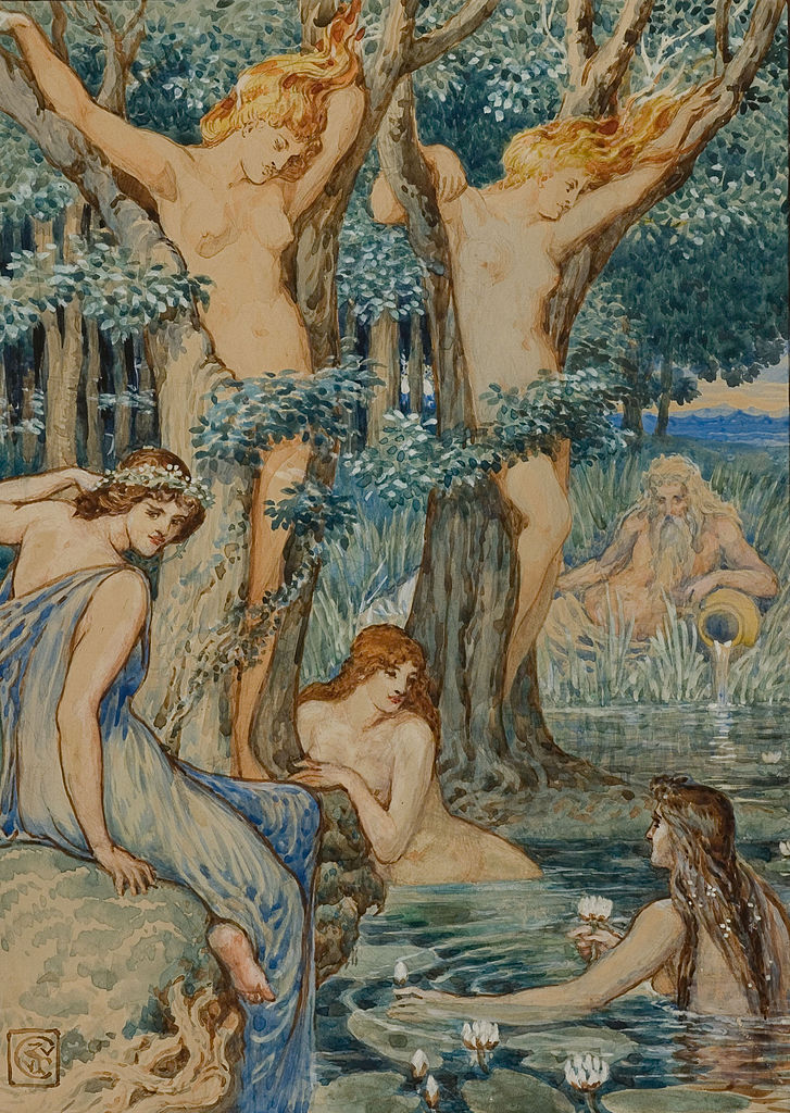 Nyads and Dryads – Walter Crane Tablo