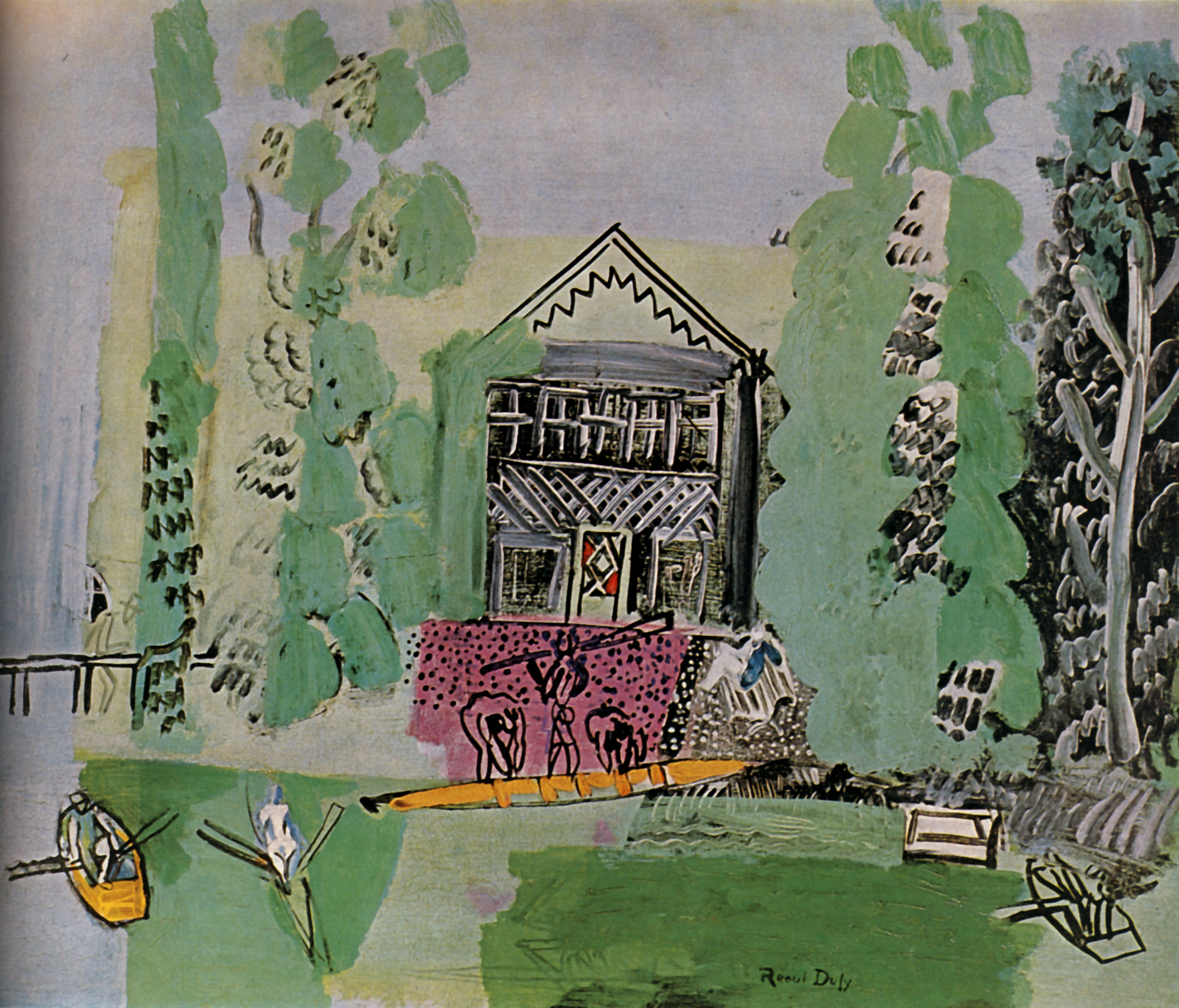Oarsmen on the Marne (1925) - Raoul Dufy Tablo