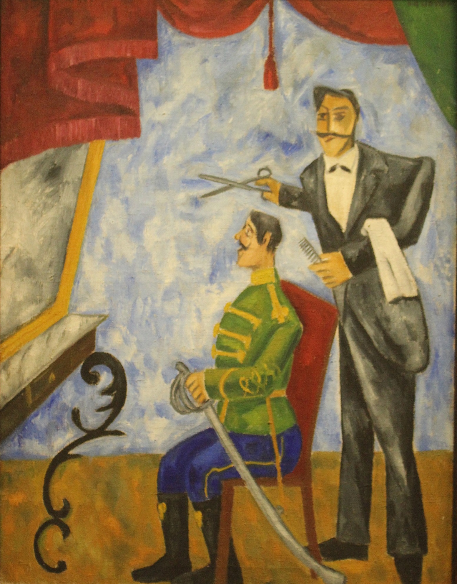 Offiziersfriseur (1908) - Mikhail Larionov Tablo