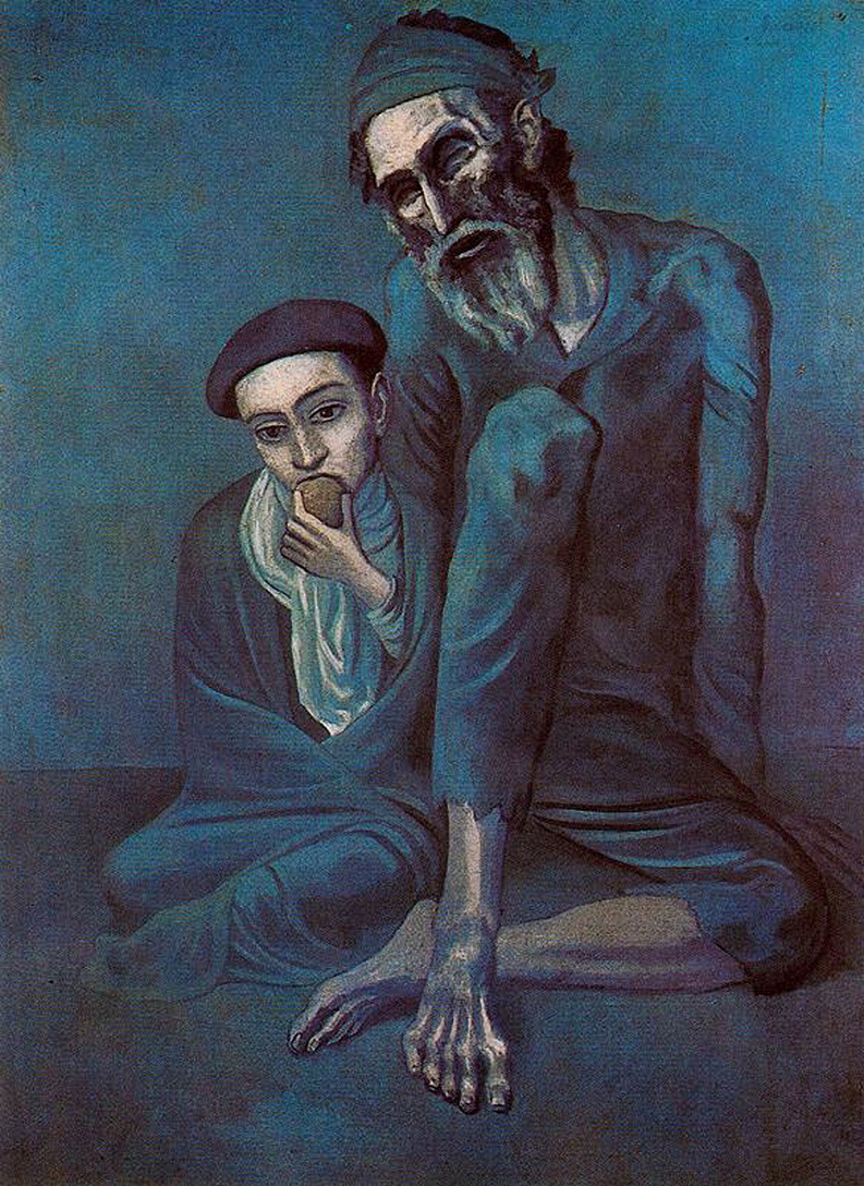 Old blind man with boy (1903) - Pablo Picasso Tablo