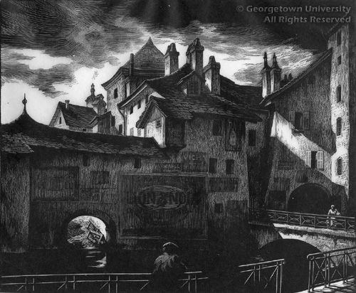 On the Canal “Lac d’Annecy” (1932) - Grace Albee Tablo
