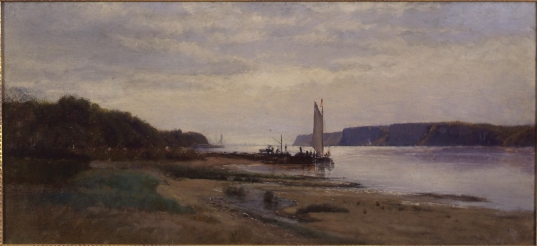 On the Hudson, near Dobb’s Ferry (1870) – Louis Comfort Tiffany Tablo