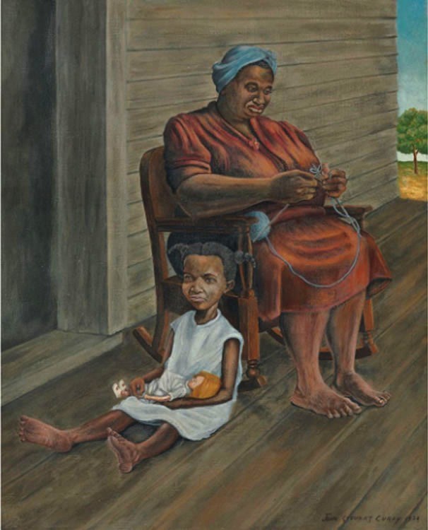 On the Porch (1926) - John Steuart Curry Tablo