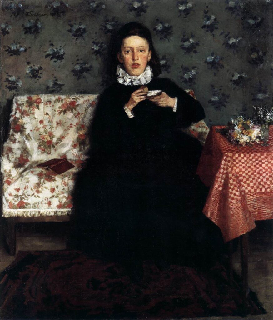 On the Sofa (1872) - Wilhelm Trübner Tablo