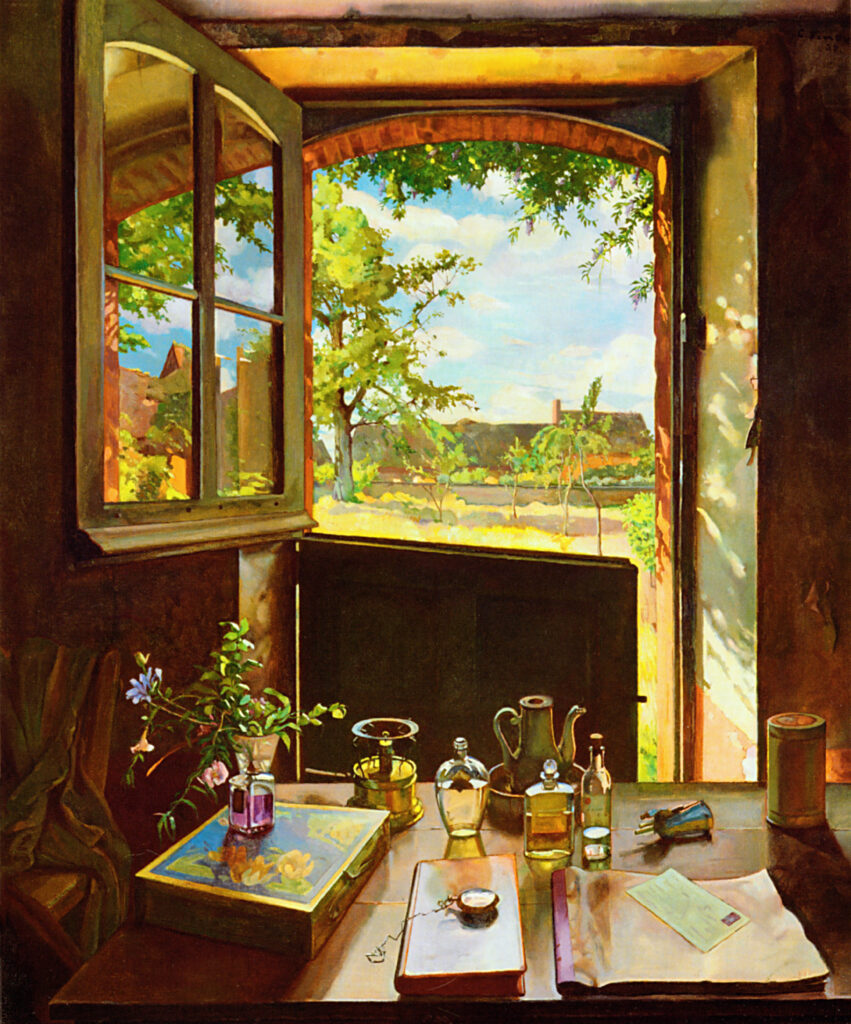 Open Door on a Garden (1934) - Konstantin Somov Tablo