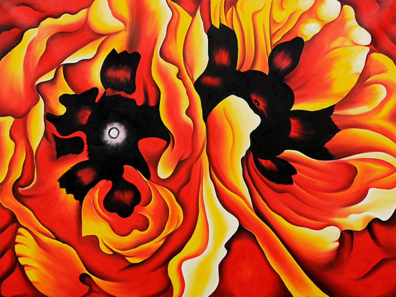 Oriental Poppies II - Georgia O'Keeffe Tablo