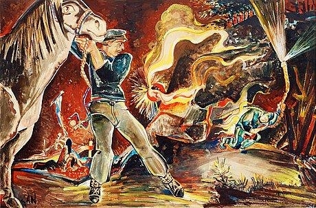 Outbreak of fire - Gösta Adrian-Nilsson Tablo