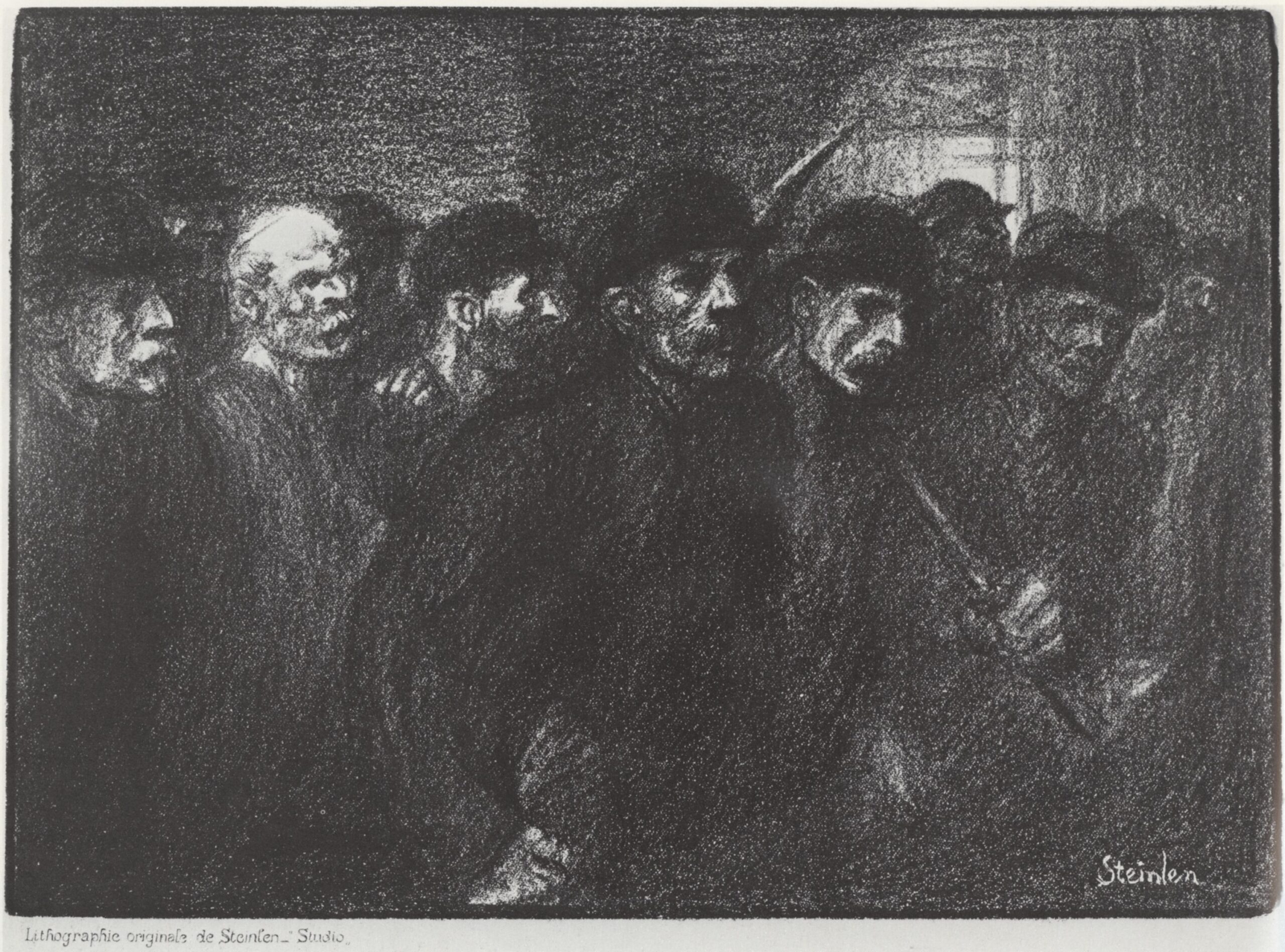 Ouvriers Sortant de L'Usine (1903) - Théophile Steinlen Tablo kanvas tablo
