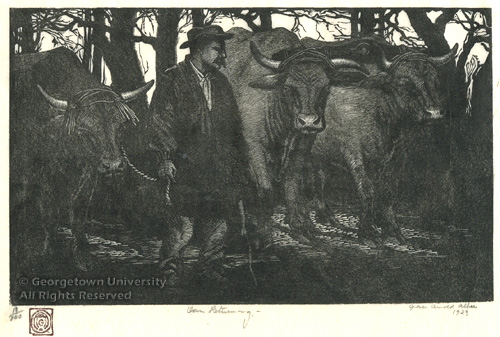 Oxen Returning (1929) - Grace Albee Tablo