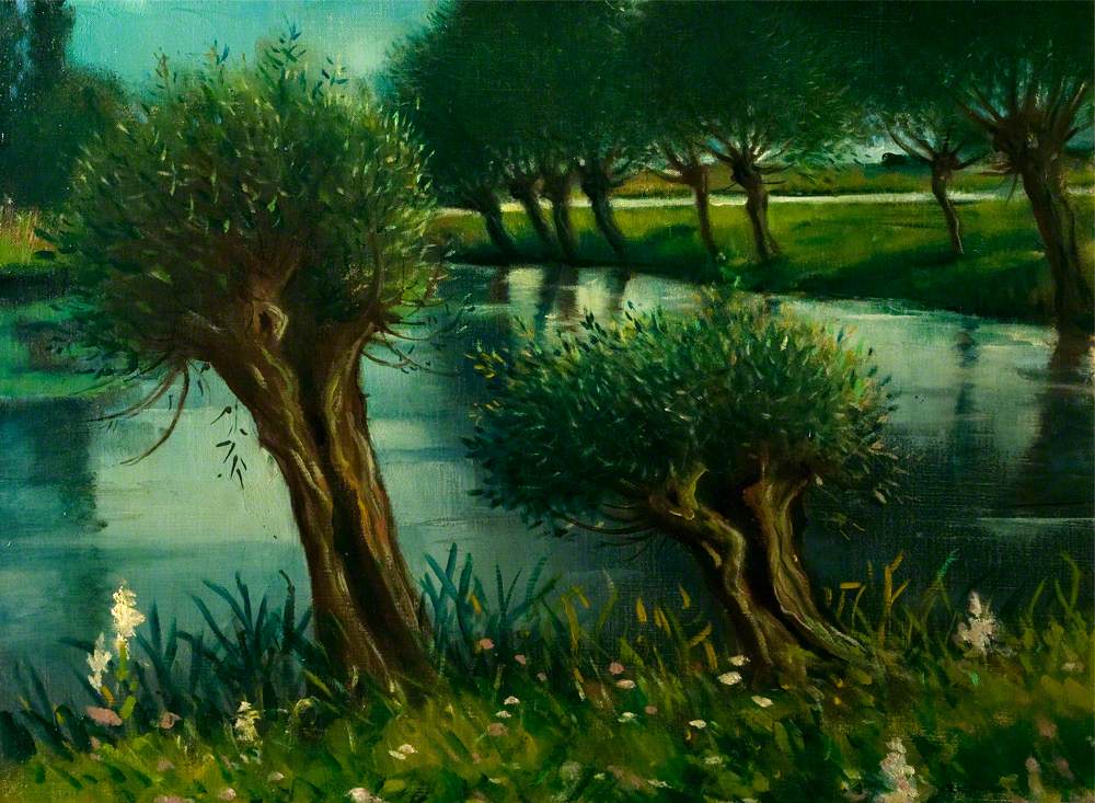 Oxford, on the Cherwell - C. R. W. Nevinson Tablo