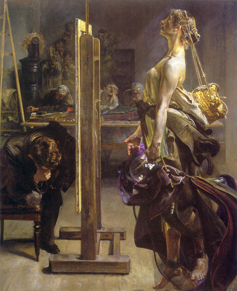 Painter's Inspiration (1897) - Jacek Malczewski Tablo