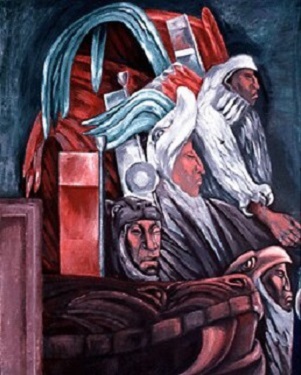 Panel 4. Aztec Warriors The Epic of American Civilization (1932) – José Clemente Orozco Tablo
