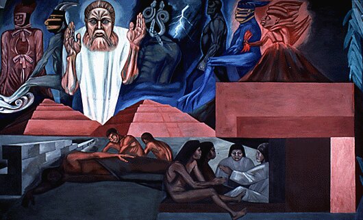 Panel 5. The Coming of Quetzalcoatl The Epic of American Civilization (1932) – José Clemente Orozco Tablo