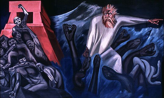 Panel 7. The Departure of Quetzalcoatl The Epic of American Civilization (1932) – José Clemente Orozco Tablo