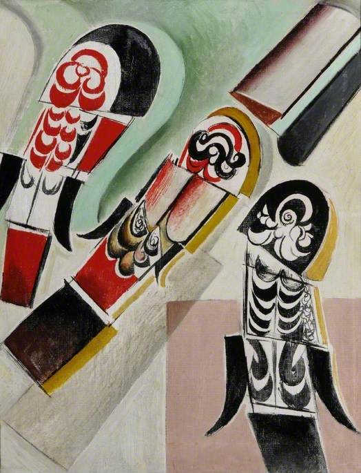 Panel for the Safe of a Great Millionaire (1937) - Wyndham Lewis Tablo