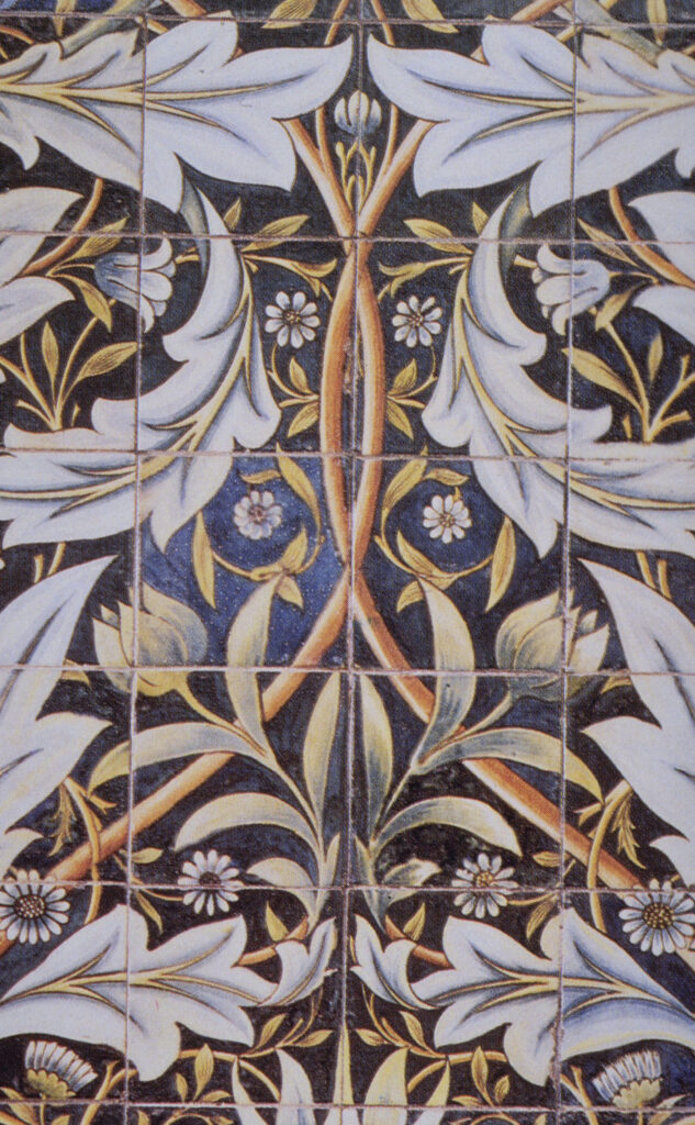 Panel of ceramic tiles designed by Morris and produced by William De Morgan (1876) - William Morris Tablo