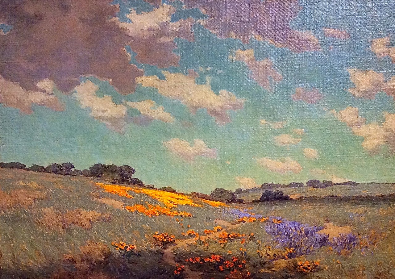 Patch of Poppies by Granville Redmond (1912) - Granville Redmond Tablo