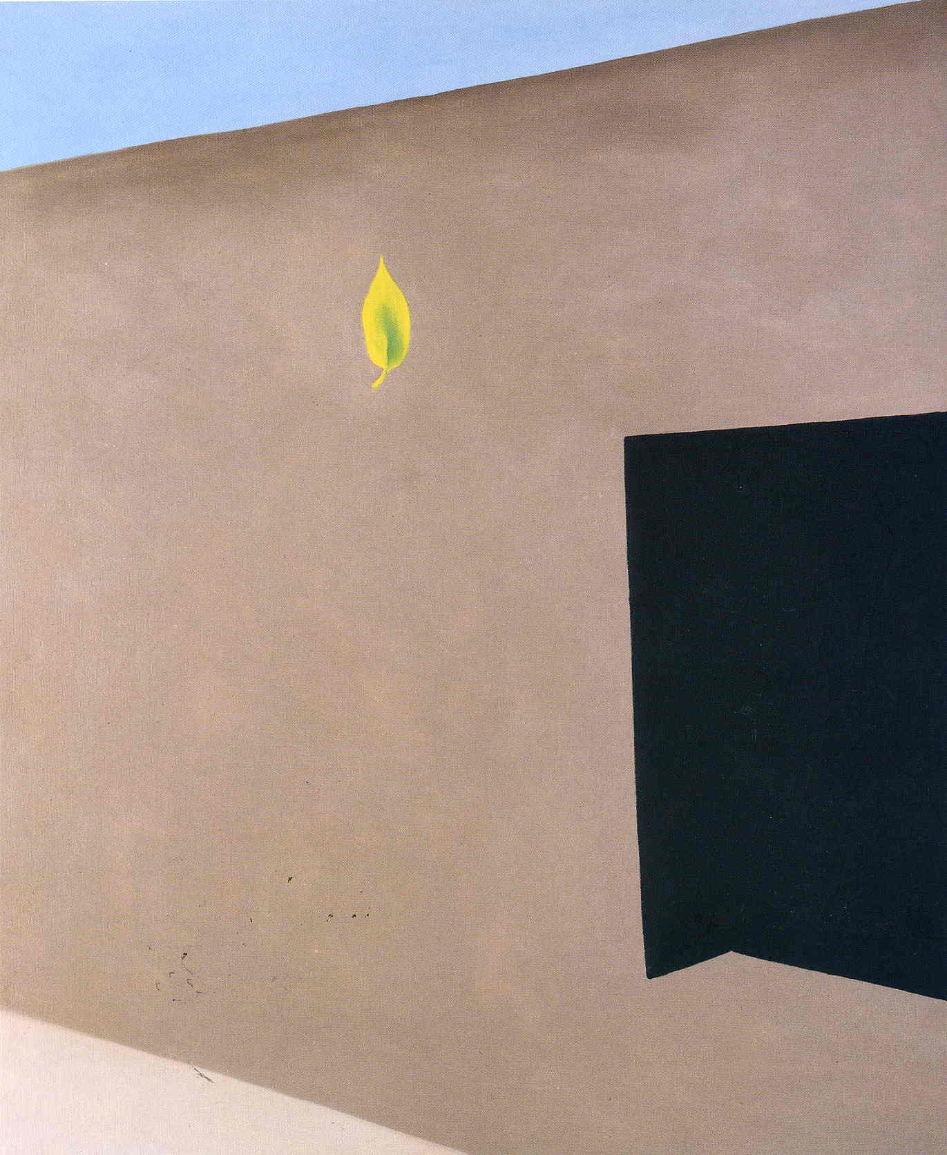 Patio Door with Green Leaf (1956) - Georgia O'Keeffe Tablo