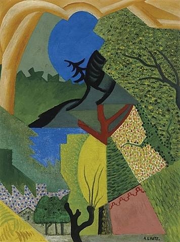 Paysage au Lambrequin Rose (1914) - André Lhote Tablo