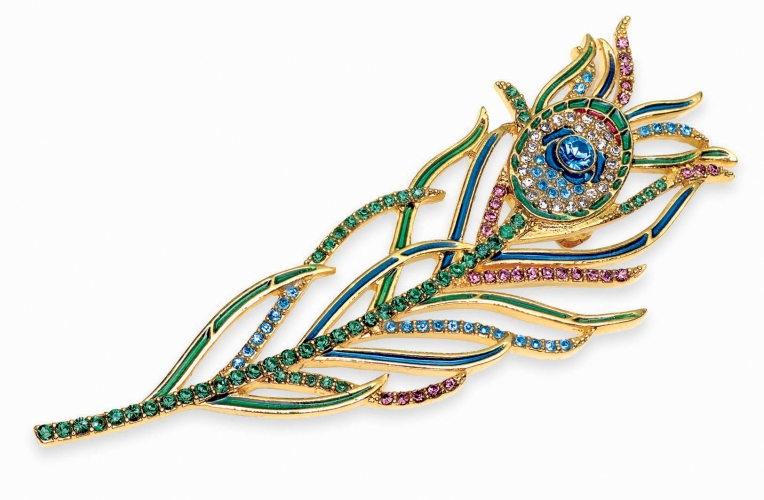 Peacock feather brooch – Louis Comfort Tiffany Tablo