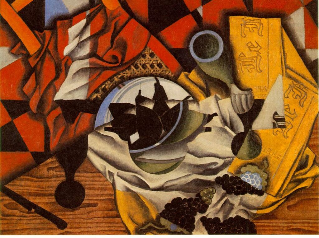 Pears and grapes on a table (1913) - Juan Gris Tablo