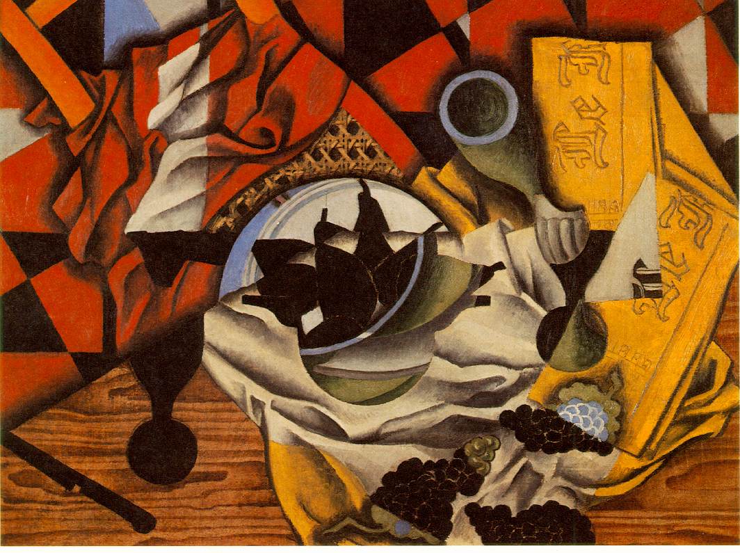 Pears and grapes on a table (1913) - Juan Gris Tablo