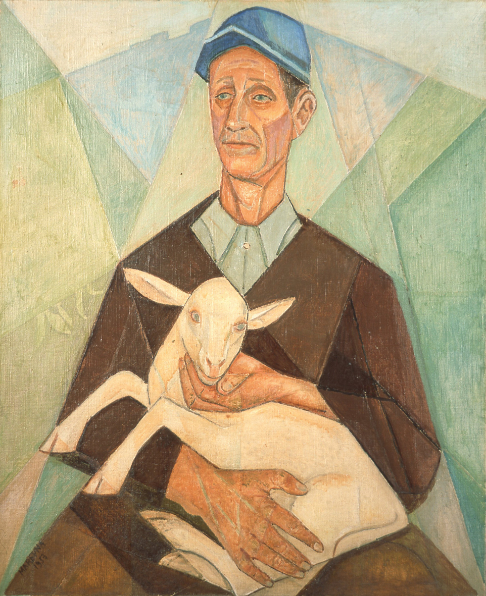 Peasant Farmer with his Goat (1953) - Marevna (Marie Vorobieff) Tablo