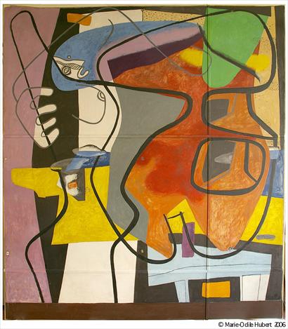 Peinture murale, 35 rue de Sèvres à Paris (1948) - Le Corbusier Tablo
