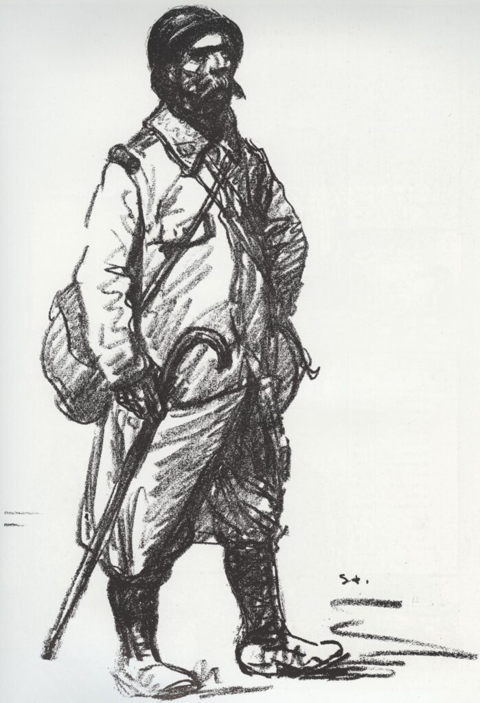 Permissionaire tenant une canne (1916) - Théophile Steinlen Tablo