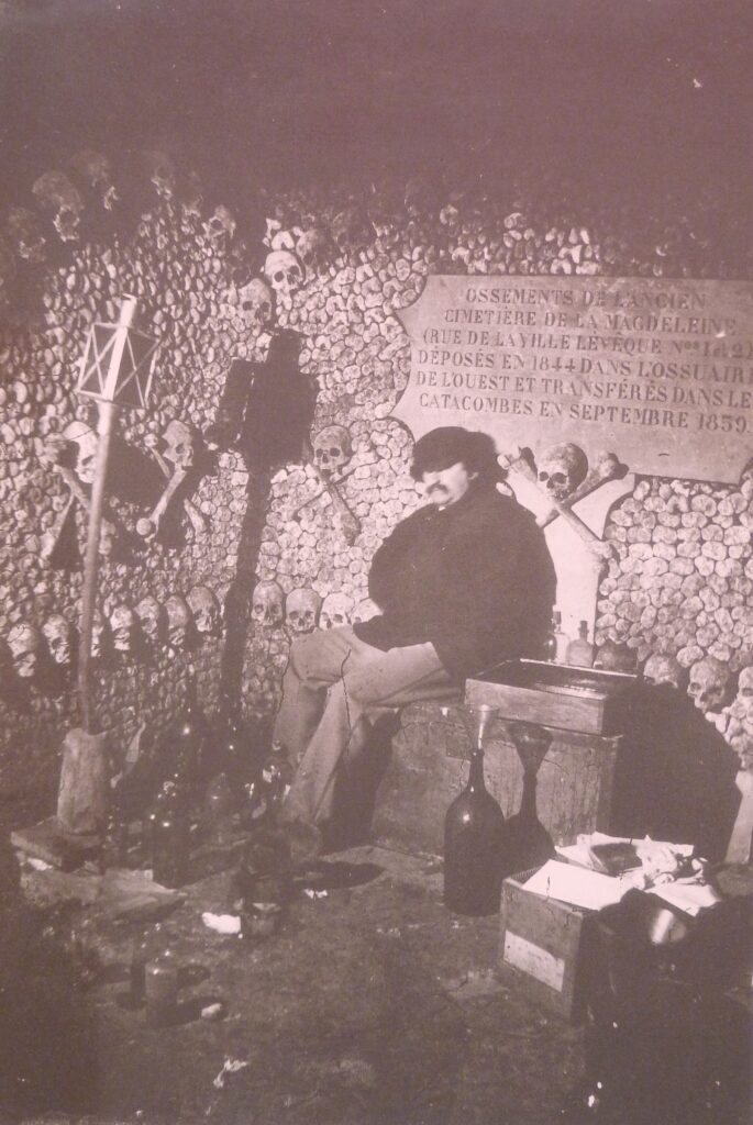 Photographic Self Portrait In The Catacombs Of Paris (1861) - Félix Nadar Tablo
