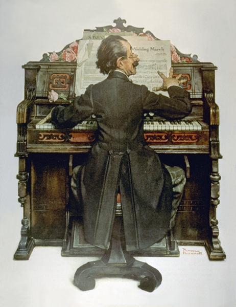 Piano (1928) - Norman Rockwell Tablo