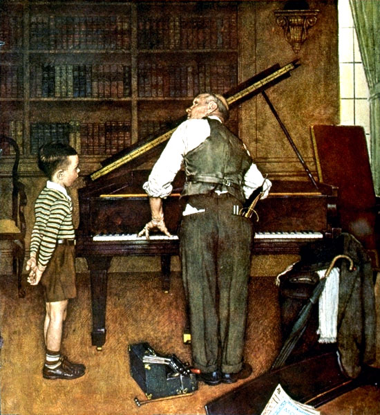 Piano Tune (1947) - Norman Rockwell Tablo