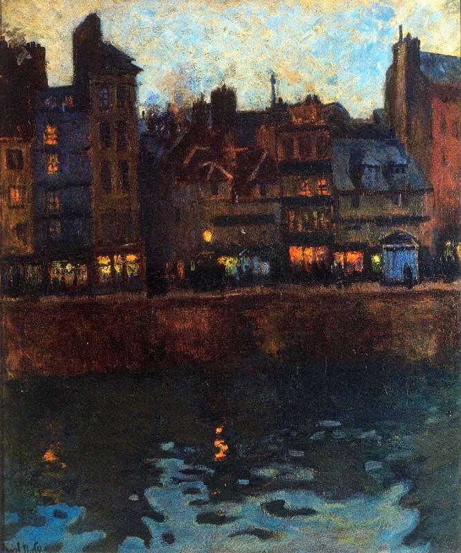 Pier of Le Havre in the Evening (1901) - Raoul Dufy Tablo